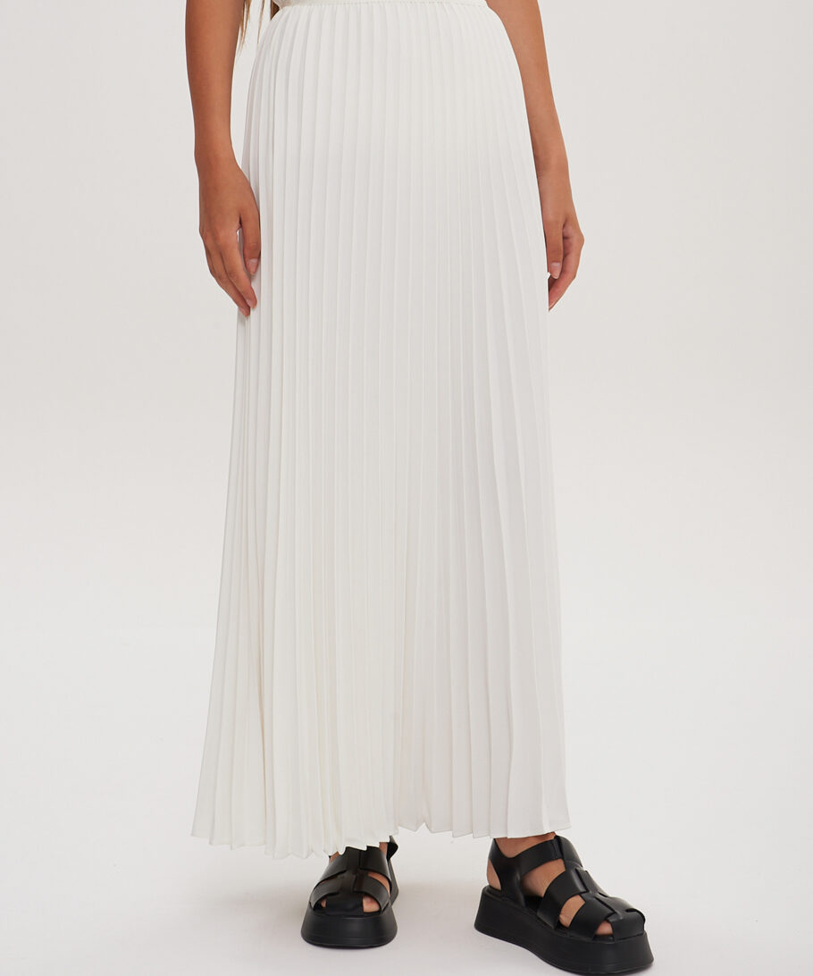 MAXI PLISSE SKIRT<span> - </span>OFF-WHITE, 36